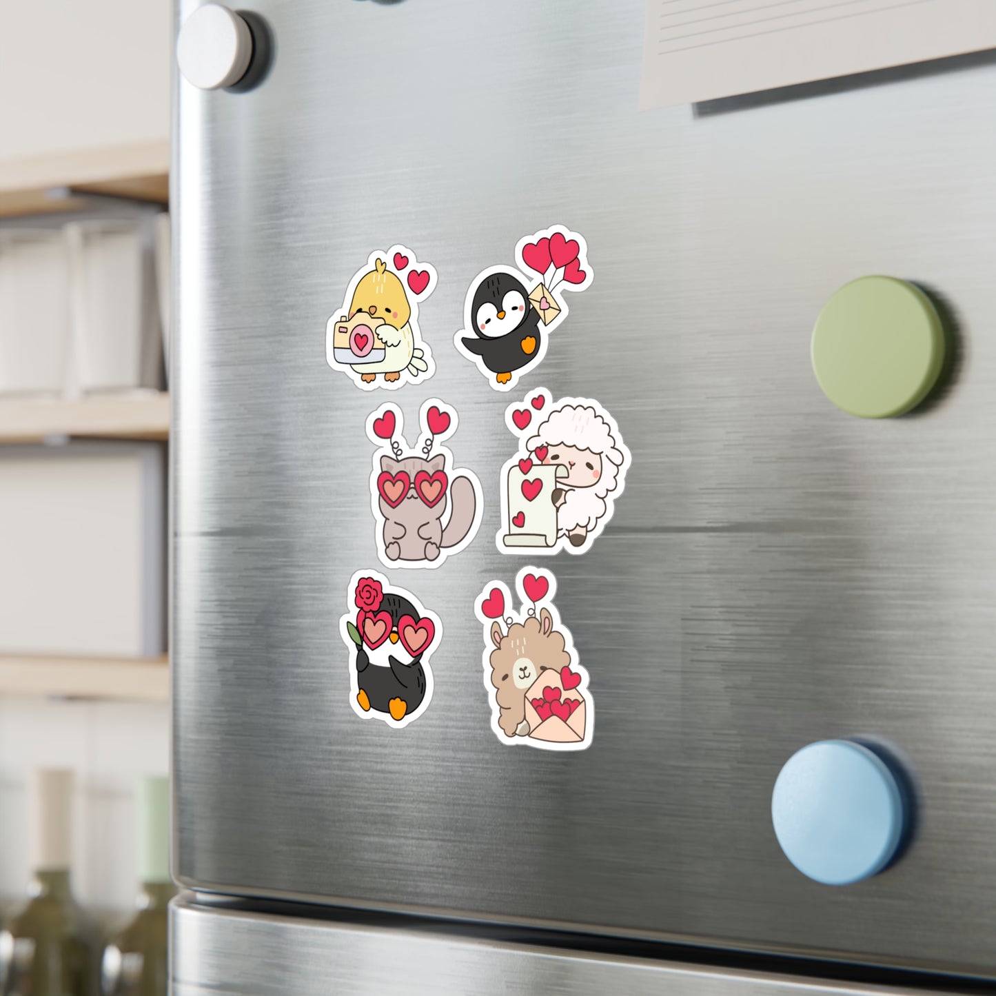 Valentines Animals Vinyl Stickers