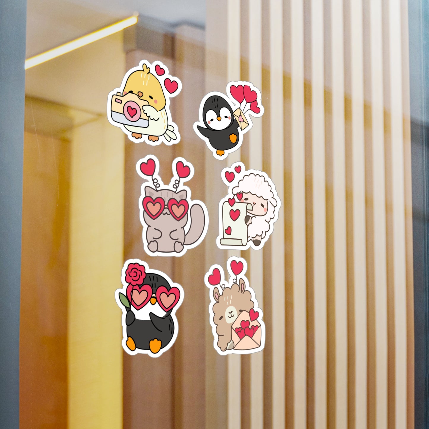 Valentines Animals Vinyl Stickers