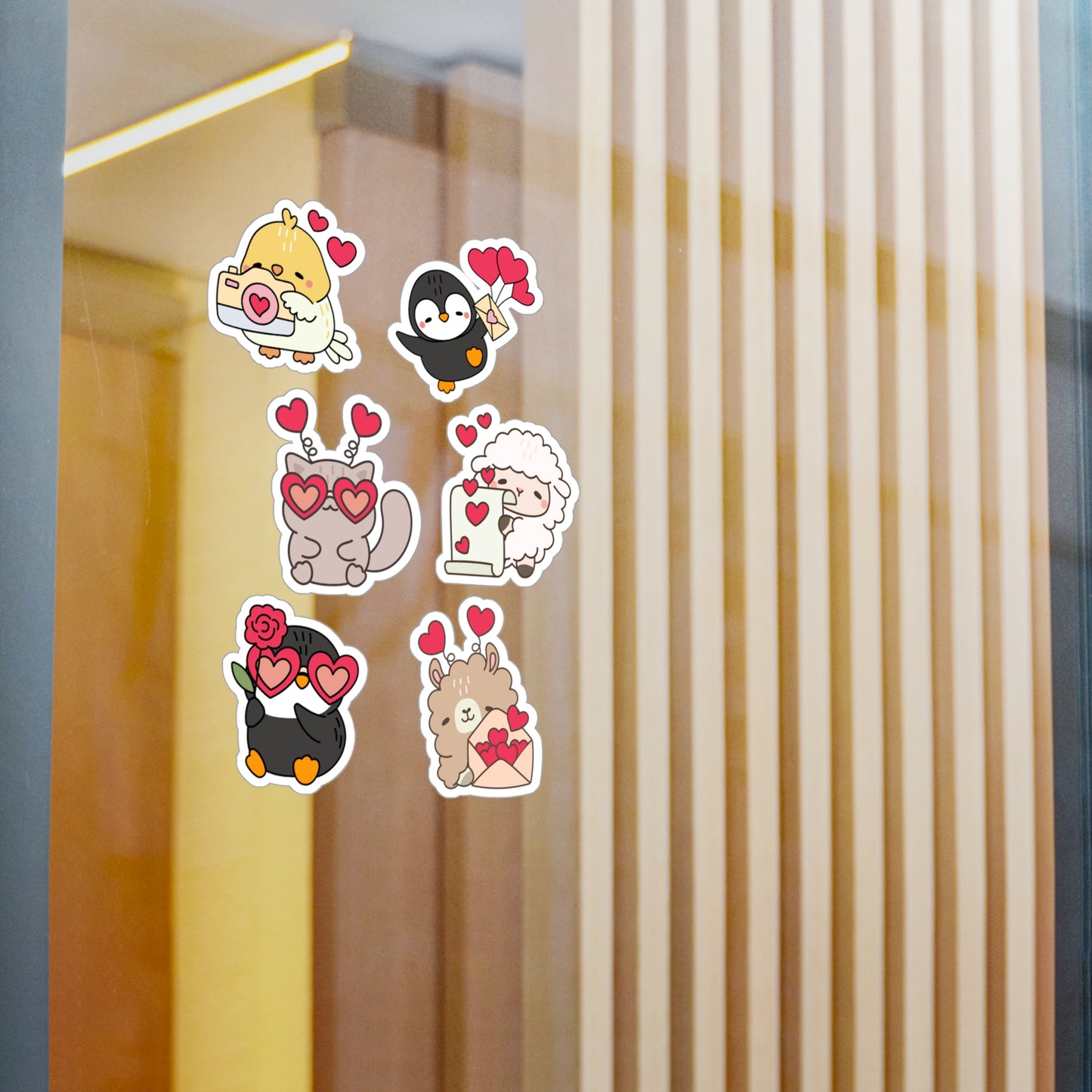 Valentines Animals Vinyl Stickers