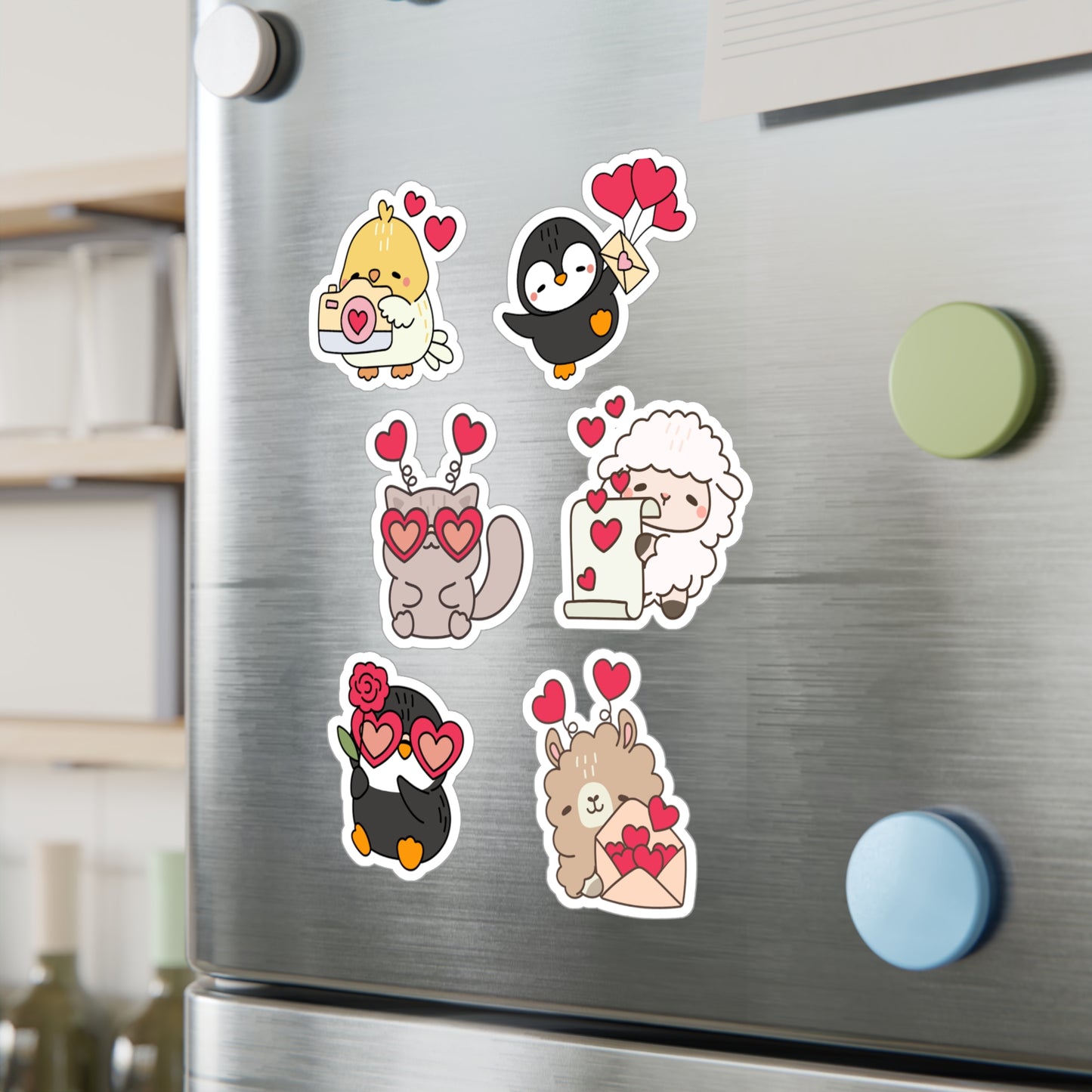 Valentines Animals Vinyl Stickers