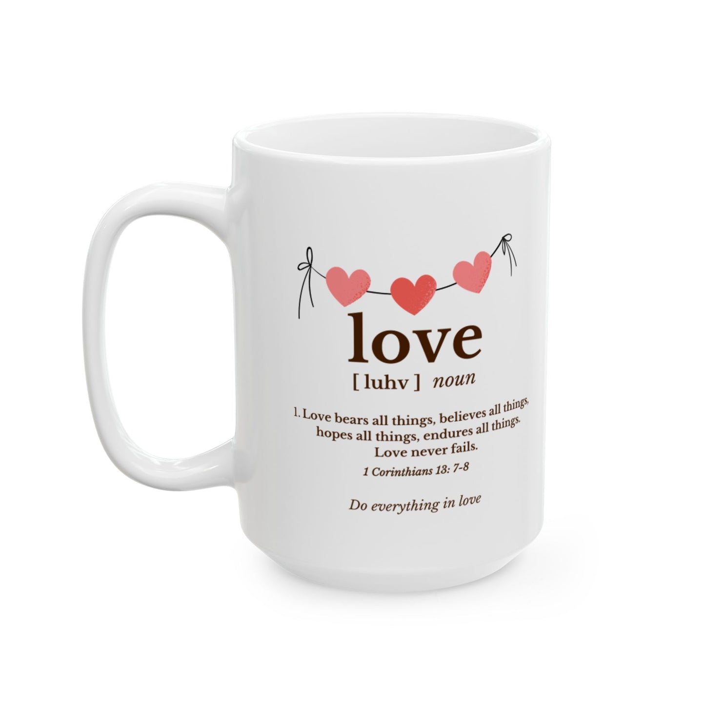 1 Corinthians 13:7-8 Mug (11oz, 15oz)