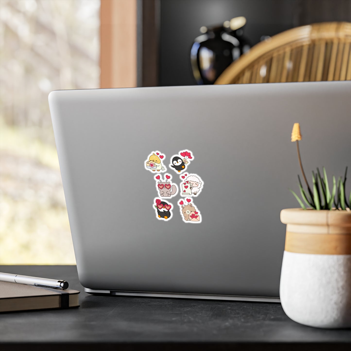 Valentines Animals Vinyl Stickers